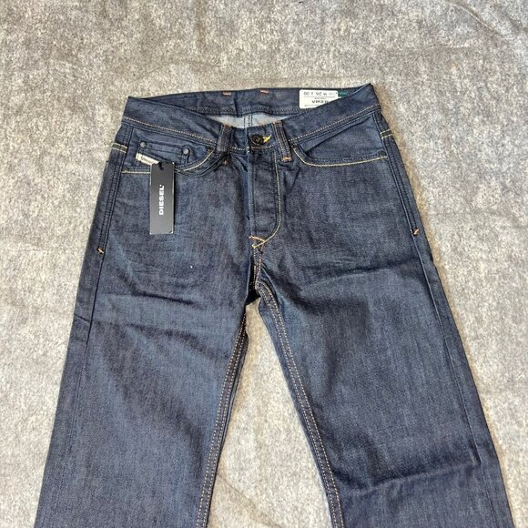 Diesel Viker Mens Jeans Size 26 L30 100% Cotton 100% Cow Leather Patch Dark Wash - Picture 7 of 16